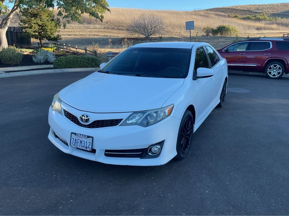 2013 Toyota Camry LE, white, for sale at United Flex Auto Sales in Pleasant Hill, CA