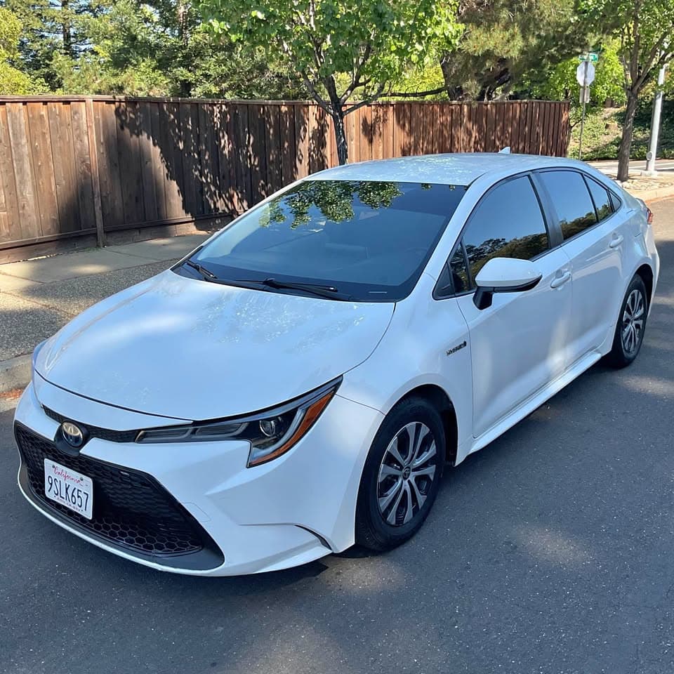 2020 Toyota Corolla Hybrid LE, white, for sale at United Flex Auto Sales in Pleasant Hill, CA